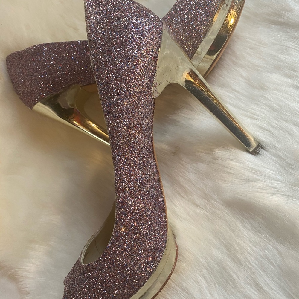 Bcbg maxazria customized  glitter prom shoes - Picture 7 of 8